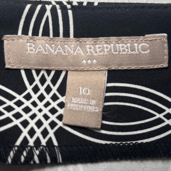 Banana Republic Factory Black White‎ Print Miniskirt 10 Circles Cotton Blend - Picture 4 of 9